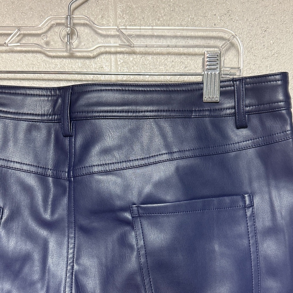 Halogen Navy Straight Leg Faux Leather Pants - Picture 12 of 13